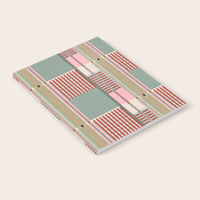 Vintage Striped Geometric Notebook Gallery Image 1