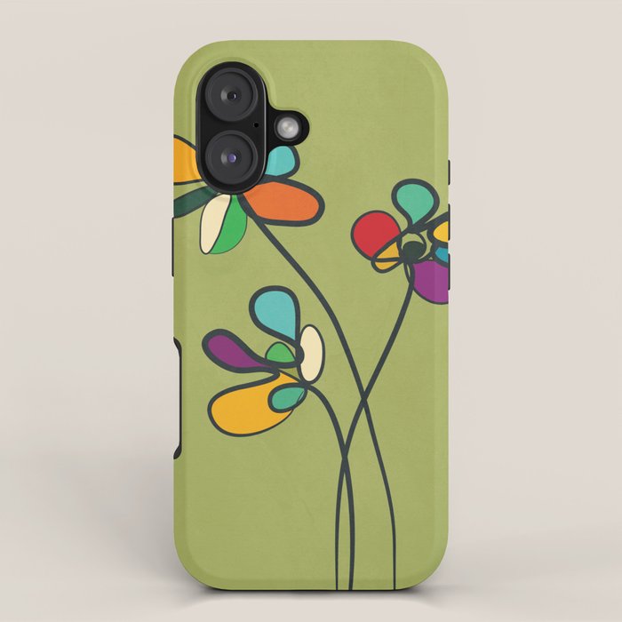 Line Little Wildflowers 1 iPhone Case Gallery Image 1