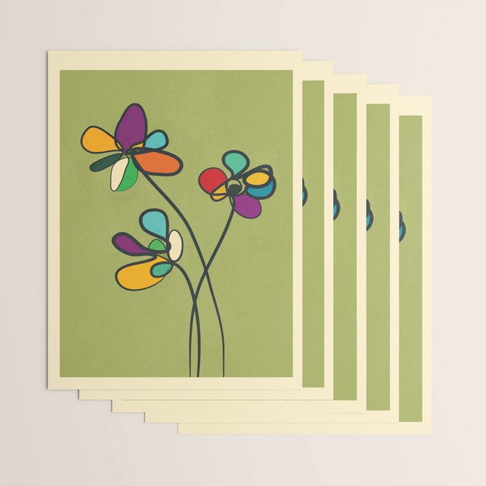 Line Little Wildflowers 1 Wrapping Paper Gallery Image 3