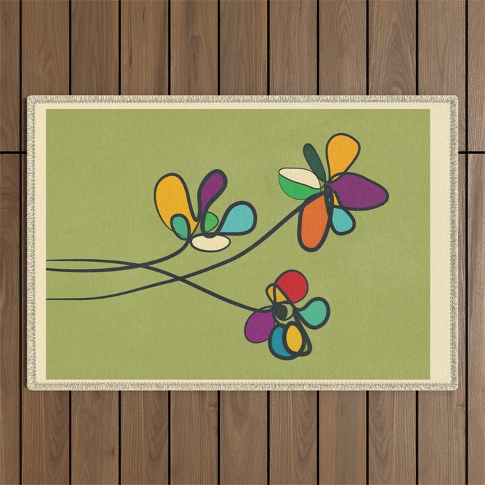 Line Little Wildflowers 1 Outdoor Rug Gallery Image 1