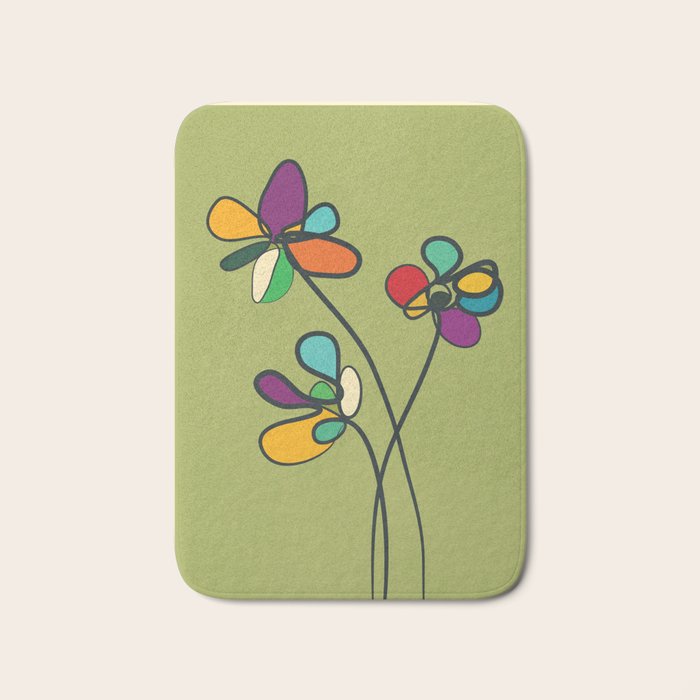 Line Little Wildflowers 1 Bath Mat Gallery Image 1