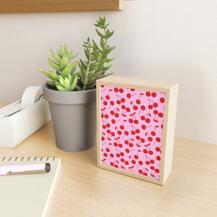 Pink & Red Cherries Mini Art Print Gallery Image 2