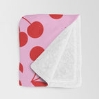 Pink & Red Cherries Throw Blanket Gallery Image 3