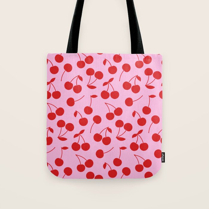 Pink & Red Cherries Tote Bag Gallery Image 1