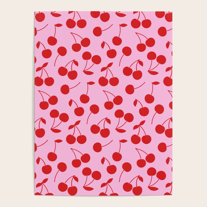 Pink & Red Cherries Poster Gallery Image 4