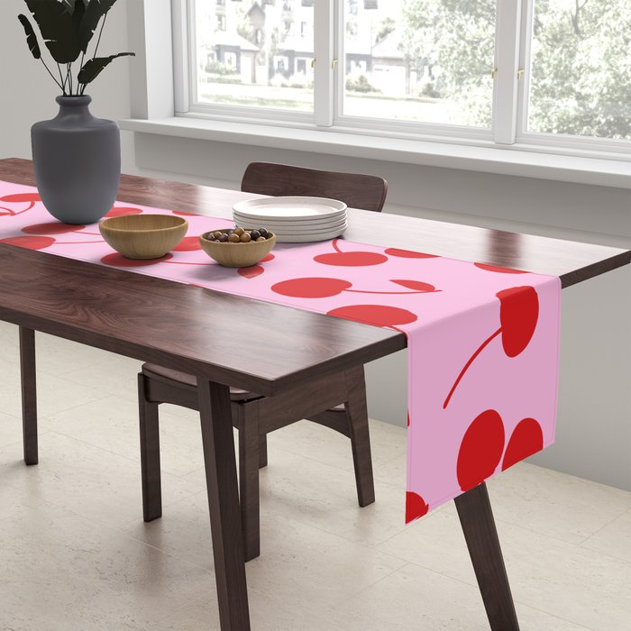 Pink & Red Cherries Table Runner Gallery Image 2