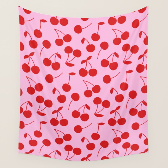 Pink & Red Cherries Wall Tapestry Gallery Image 4