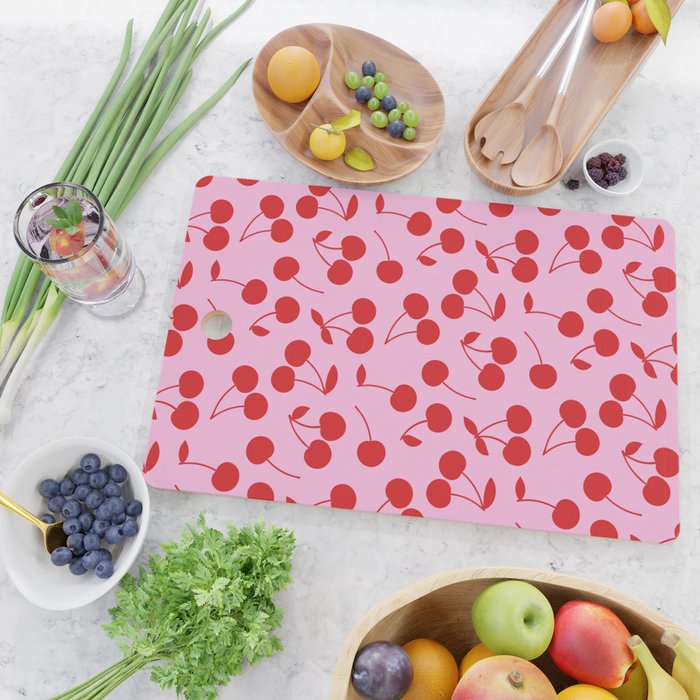 Pink & Red Cherries Cutting Board Gallery Image 2