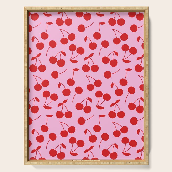 Pink & Red Cherries Serving Tray Gallery Image 1