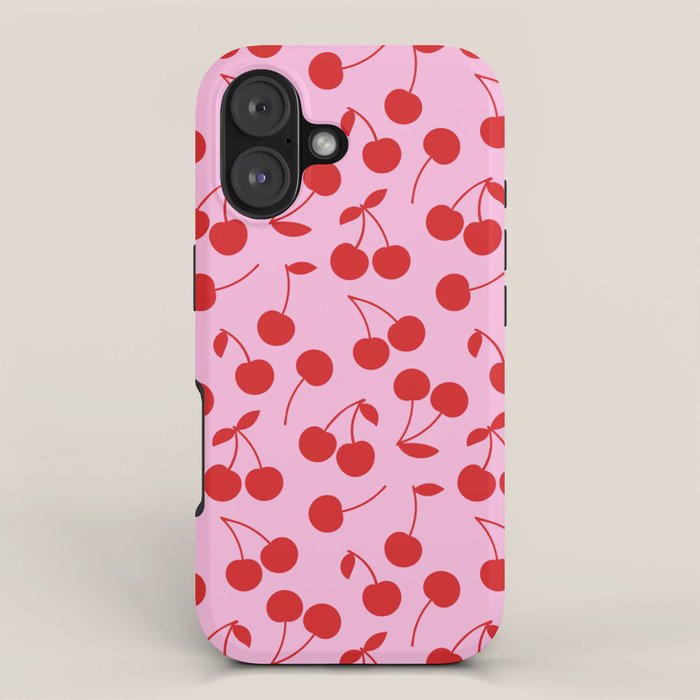 Pink & Red Cherries iPhone Case Gallery Image 1