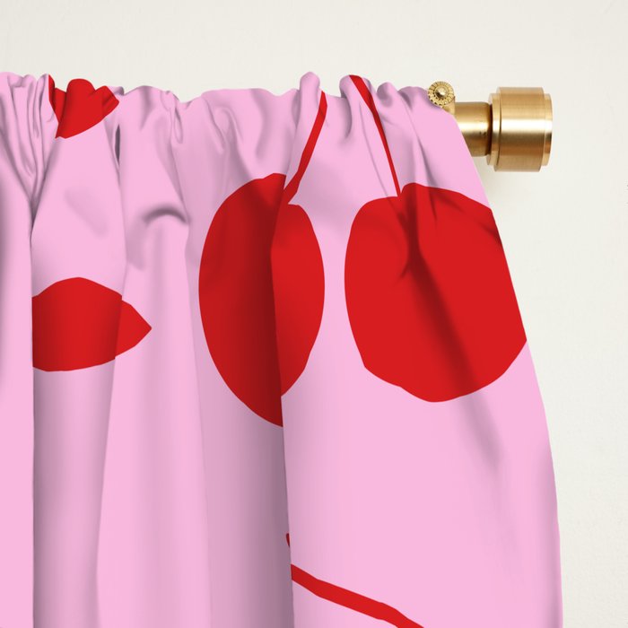 Pink & Red Cherries Window Curtain Gallery Image 2