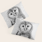 Baby Owl - Black & White Pillow Sham Gallery Image 3