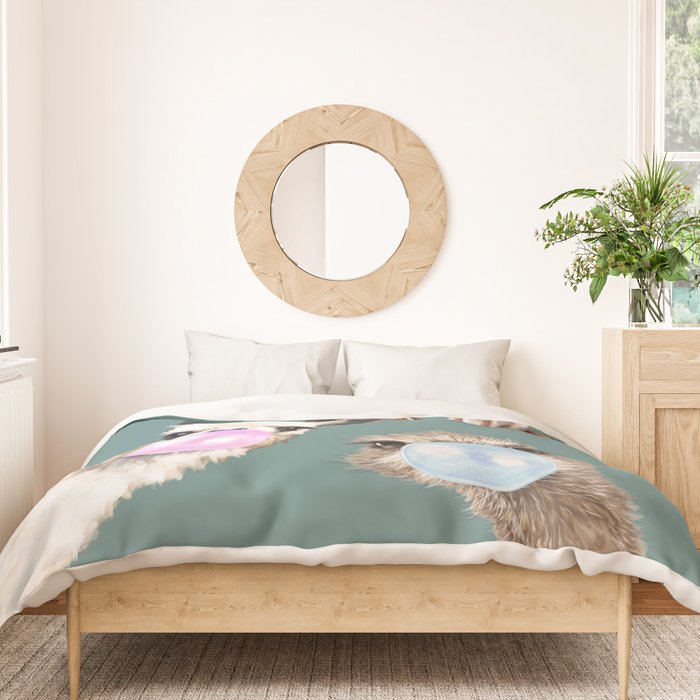 Bubble Gum Gang Dark Green Duvet Cover Gallery Image 3