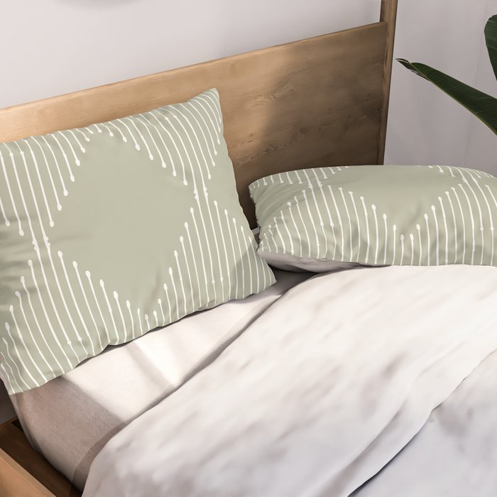 Geo (Linen Sage) Pillow Sham Gallery Image 2