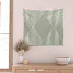 Geo (Linen Sage) Wall Tapestry Gallery Image 2