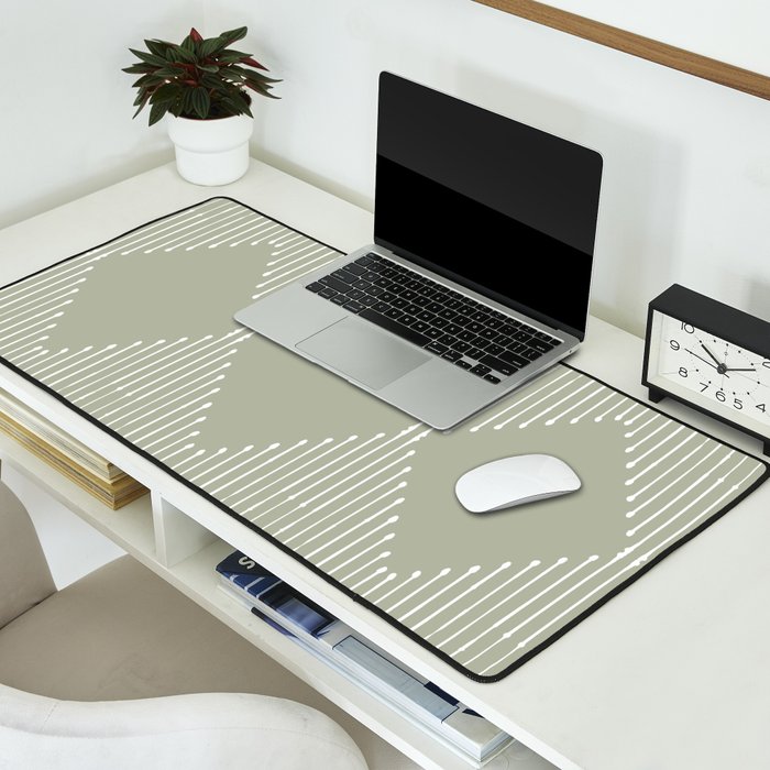 Geo (Linen Sage) Desk Mat Gallery Image 2
