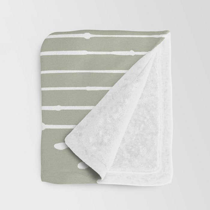 Geo (Linen Sage) Throw Blanket Gallery Image 3