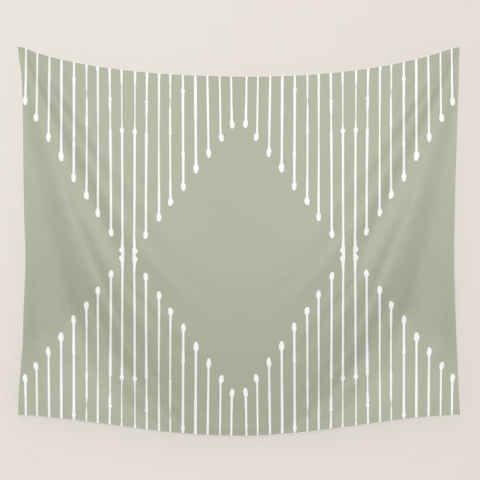 Geo (Linen Sage) Wall Tapestry Gallery Image 4