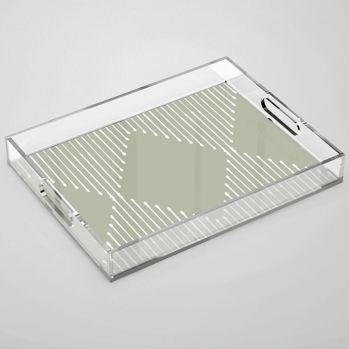 Geo (Linen Sage) Acrylic Tray Gallery Image 1