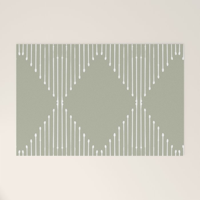 Geo (Linen Sage) Welcome Mat Gallery Image 1
