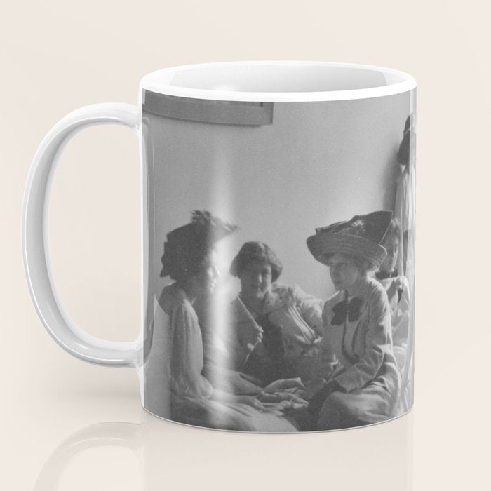 Meeting of the minds, 1912 Columbia Teacher's College vintage black and white portrait photograph Coffee Mug Gallery Image 3