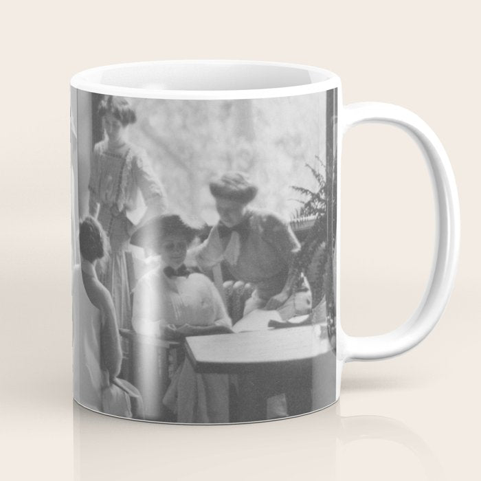 Meeting of the minds, 1912 Columbia Teacher's College vintage black and white portrait photograph Coffee Mug Gallery Image 1