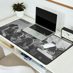 Meeting of the minds, 1912 Columbia Teacher's College vintage black and white portrait photograph Desk Mat Gallery Image 2