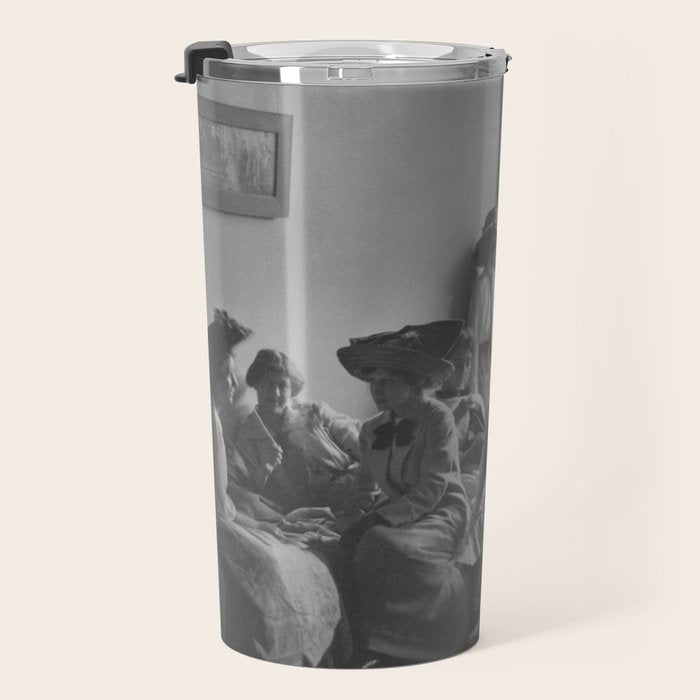 Meeting of the minds, 1912 Columbia Teacher's College vintage black and white portrait photograph Travel Mug Gallery Image 3