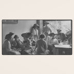 Meeting of the minds, 1912 Columbia Teacher's College vintage black and white portrait photograph Desk Mat Gallery Image 3