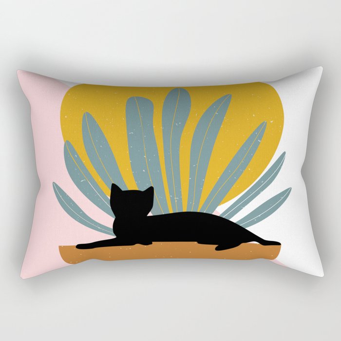 The Cat and The Sun III Rectangular Pillow Gallery Image 2