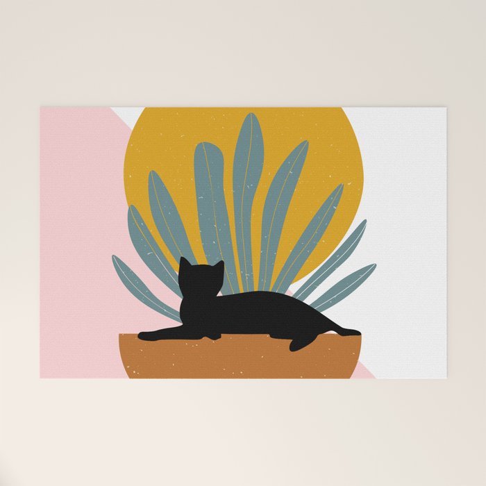 The Cat and The Sun III Welcome Mat Gallery Image 1