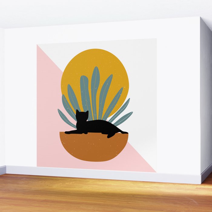 The Cat and The Sun III Wall Mural Gallery Image 2