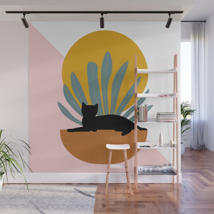 The Cat and The Sun III Wall Mural Gallery Image 1