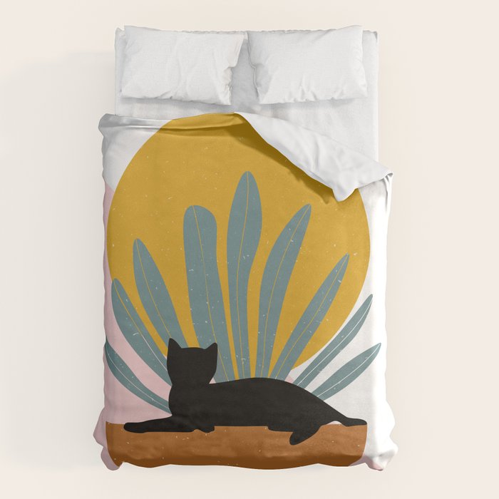 The Cat and The Sun III Duvet Cover Gallery Image 6