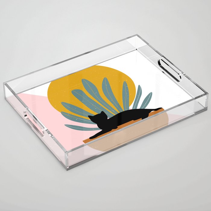 The Cat and The Sun III Acrylic Tray Gallery Image 1