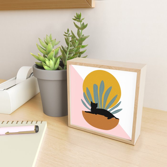 The Cat and The Sun III Mini Art Print Gallery Image 2