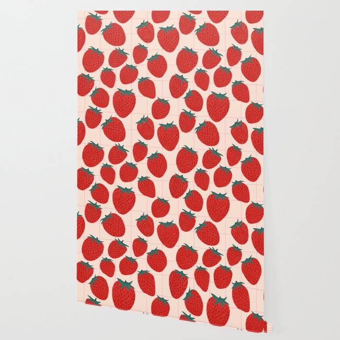 Red strawberries pattern Wallpaper Gallery Image 2