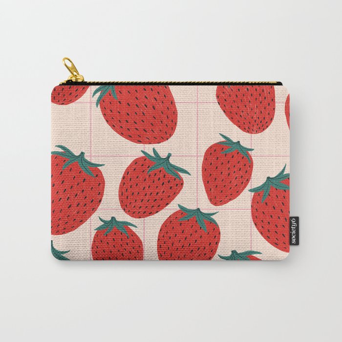 Red strawberries pattern Carry All Pouch Gallery Image 1