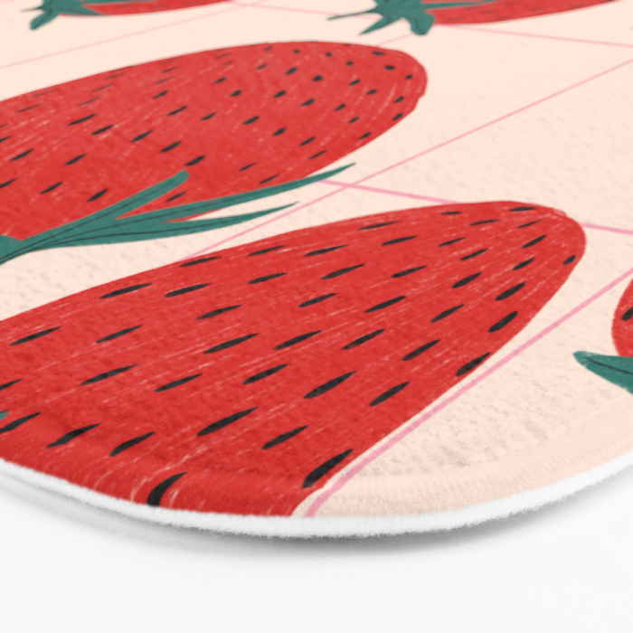 Red strawberries pattern Bath Mat Gallery Image 3