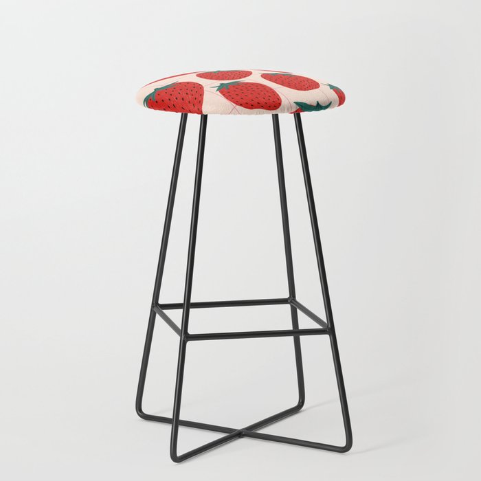 Red strawberries pattern Stool Gallery Image 1
