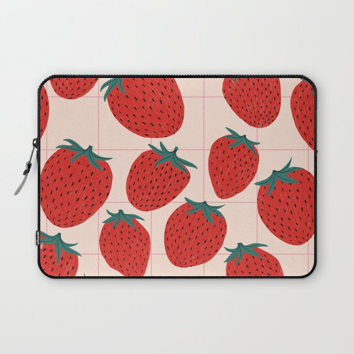 Red strawberries pattern Laptop Sleeve Gallery Image 1