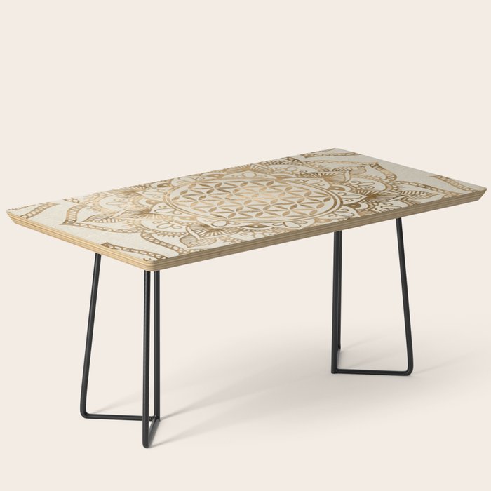 Flower of Life in Lotus - pastel golds and canvas Coffee Table Gallery Image 1