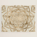 Flower of Life in Lotus - pastel golds and canvas Jigsaw Puzzle Gallery Image 1