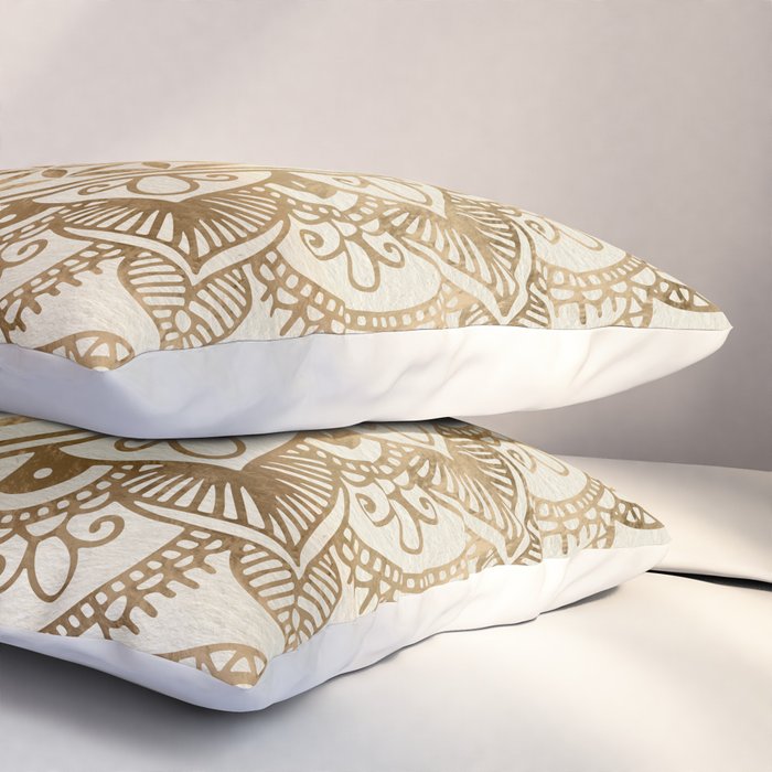 Flower of Life in Lotus - pastel golds and canvas Pillow Sham Gallery Image 3