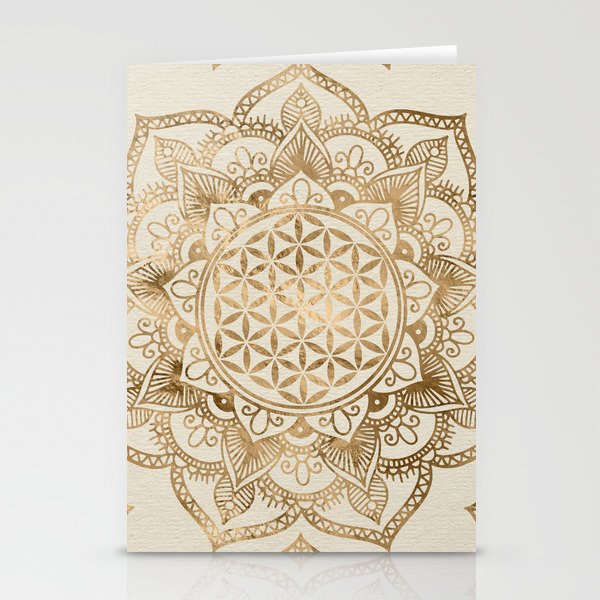 Flower of Life in Lotus - pastel golds and canvas Stationery Card Gallery Image 2