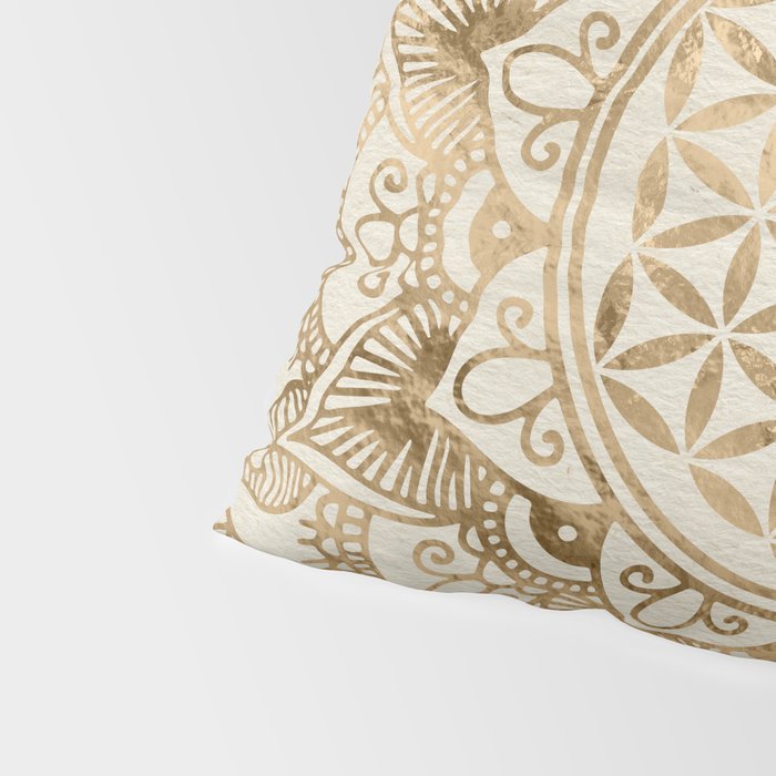 Flower of Life in Lotus - pastel golds and canvas Pillow Sham Gallery Image 4
