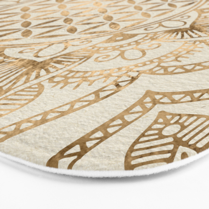 Flower of Life in Lotus - pastel golds and canvas Bath Mat Gallery Image 3
