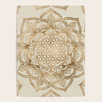 Flower of Life in Lotus - pastel golds and canvas Poster Gallery Image 4