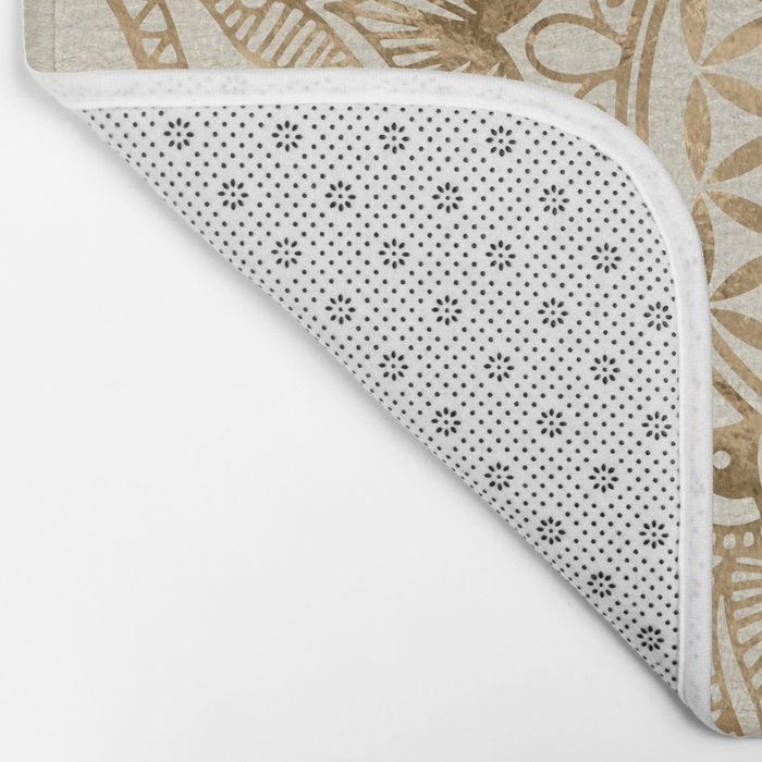 Flower of Life in Lotus - pastel golds and canvas Bath Mat Gallery Image 2