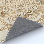 Flower of Life in Lotus - pastel golds and canvas Rug Gallery Image 4